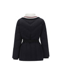 Women's Knit Detachable Medium Length Down JK - Black