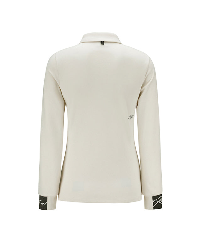 Women's Nap Collar Long T-shirt - Ivory