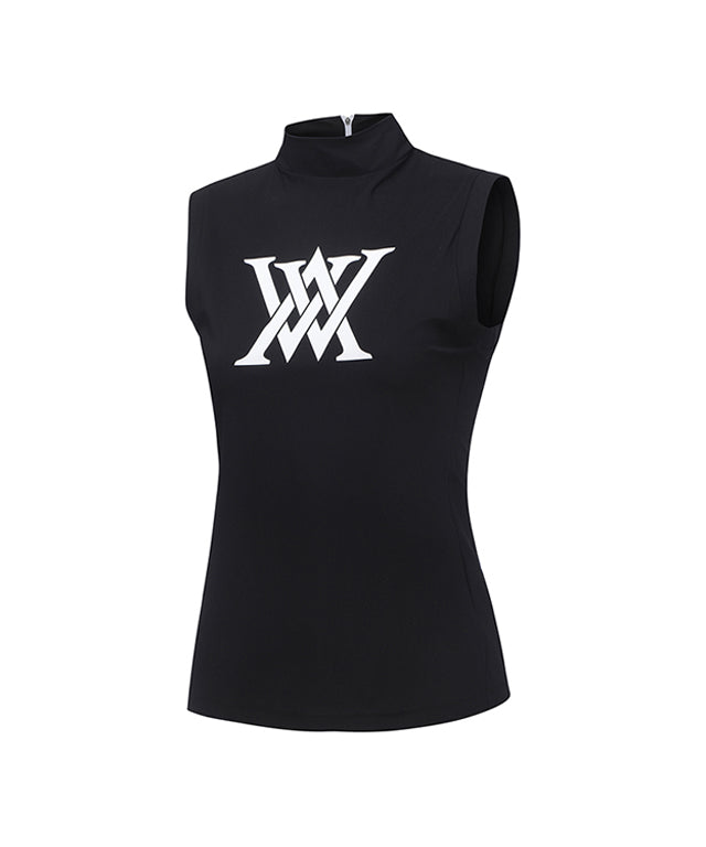 Women's Front Logo Point Sleeveless - Black