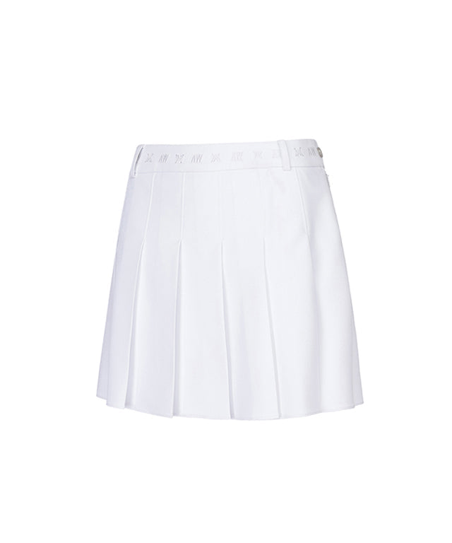 Women's Logo Band Point Pleats SQ - White