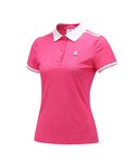 Women's All Ventilation Collar Short T-Shirt - Hot Pink