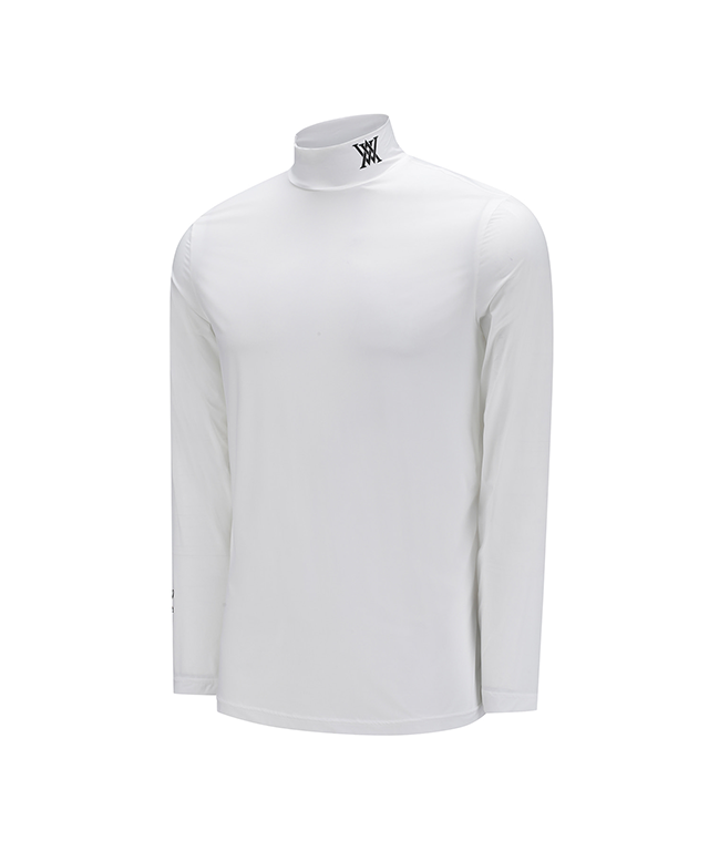 Men's Cold Fabric High Neck T-Shirt - White