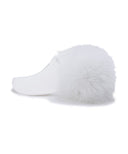 Women's Real Fur Snow Winter Visor - Off White