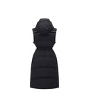 Women's Long Length Down Vest - Black