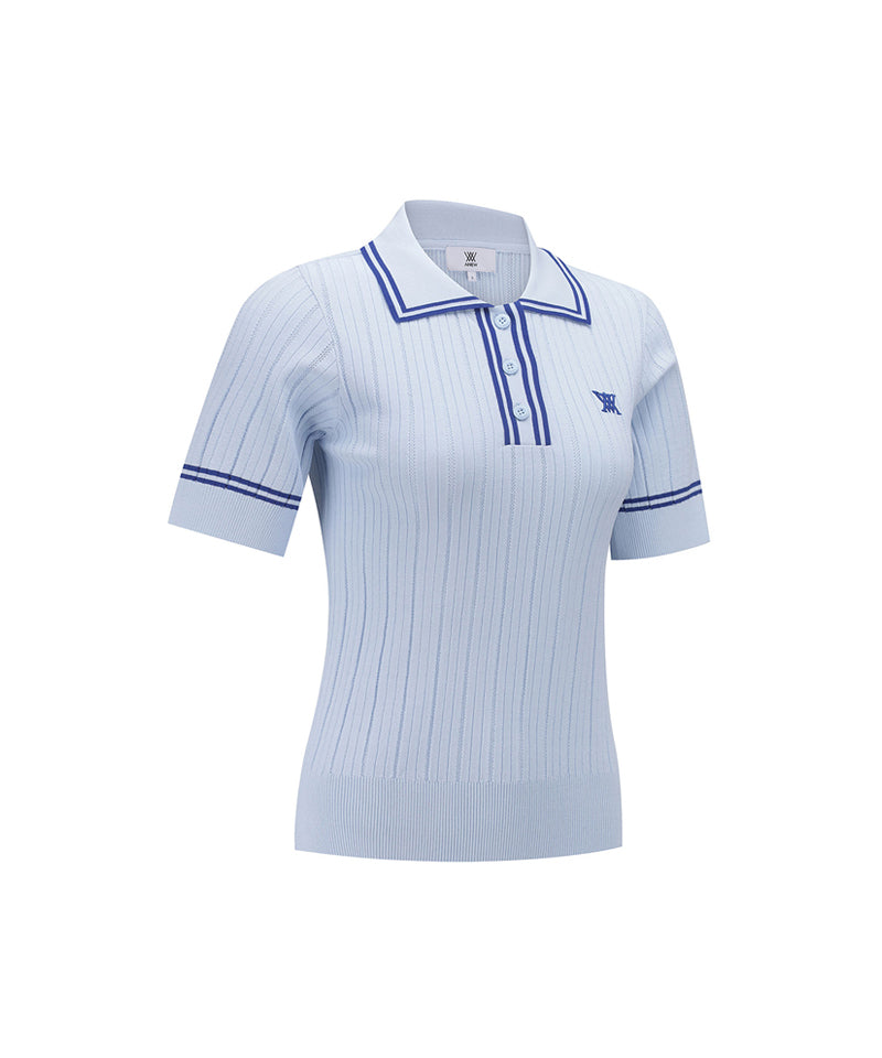 ANEW Golf Women's Collared Essential Short Sweater - Light Blue