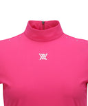 Women's High-Neck Mesh Back Short-Sleeved T-Shirt - Pink