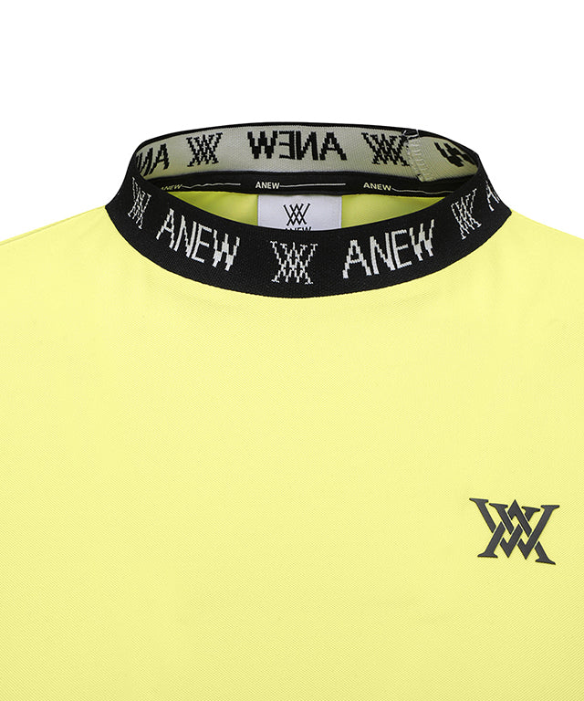 Women's Neck Jacquard Logo Short T-Shirt - Yellow