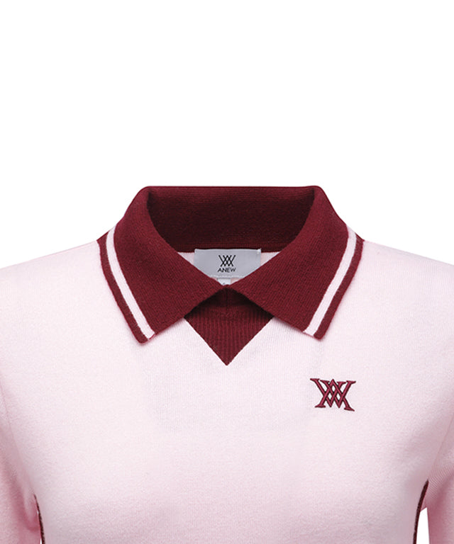 Women's Collared PSweater - Pink