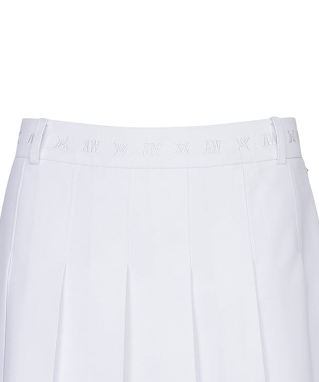 Women's Logo Band Point Pleats SQ - White