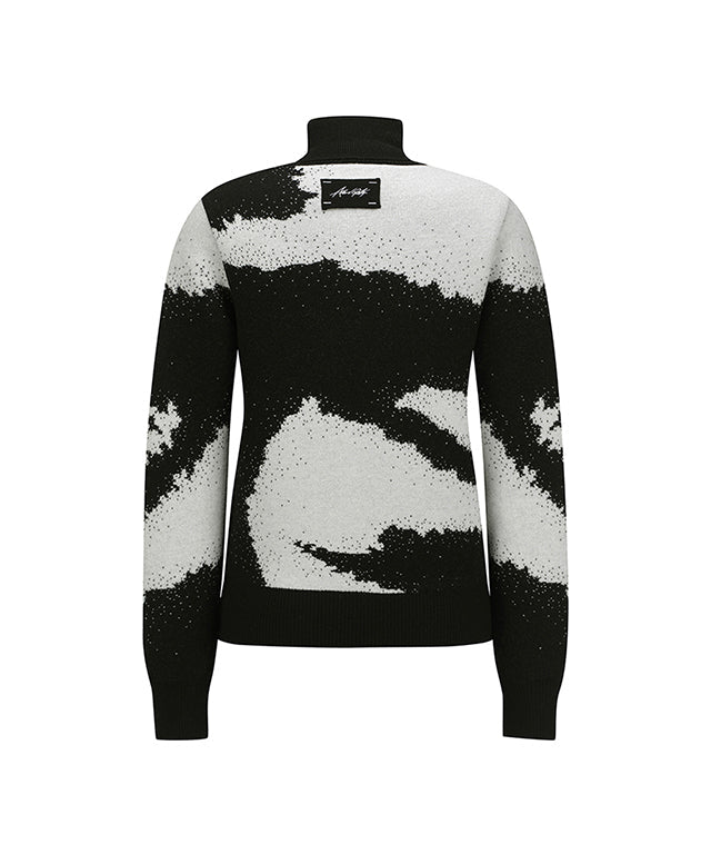 Women's Cashmere Blend High Neck Sweater - Black