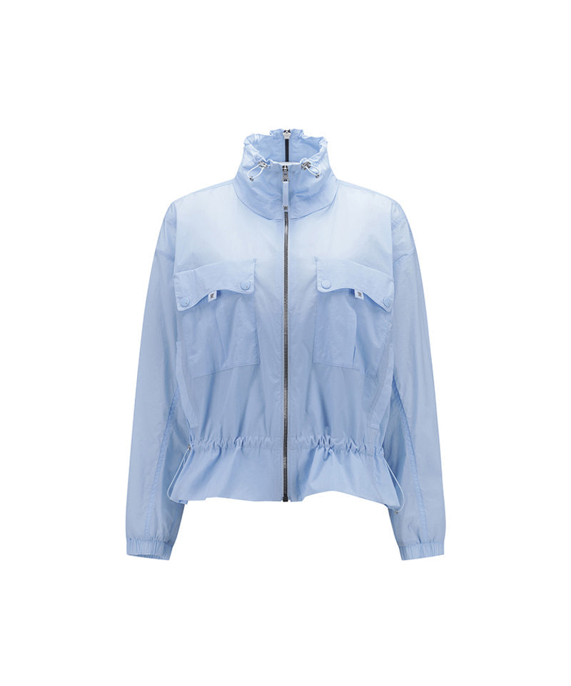 Women's High Neck Point Jacket - Sky Blue