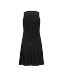 Women's Ribbed Pleated Block Bress - Black