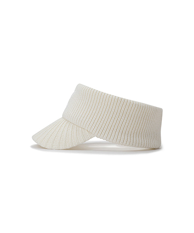 Solid Knit Visor - White