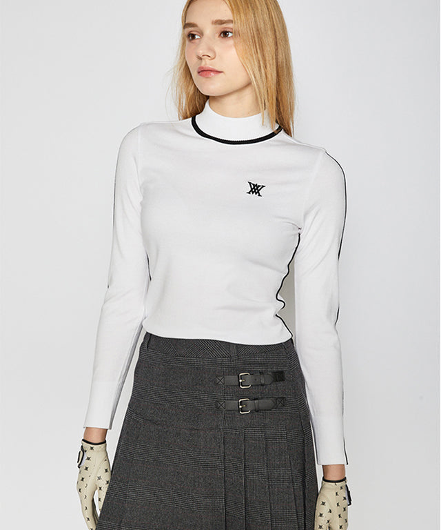 Women's High Neck Sweater - White