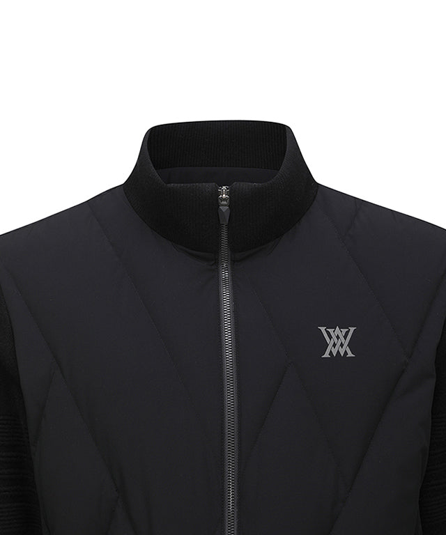 Men's Anew Signature Quilting Point Hybrid Jacket - Black