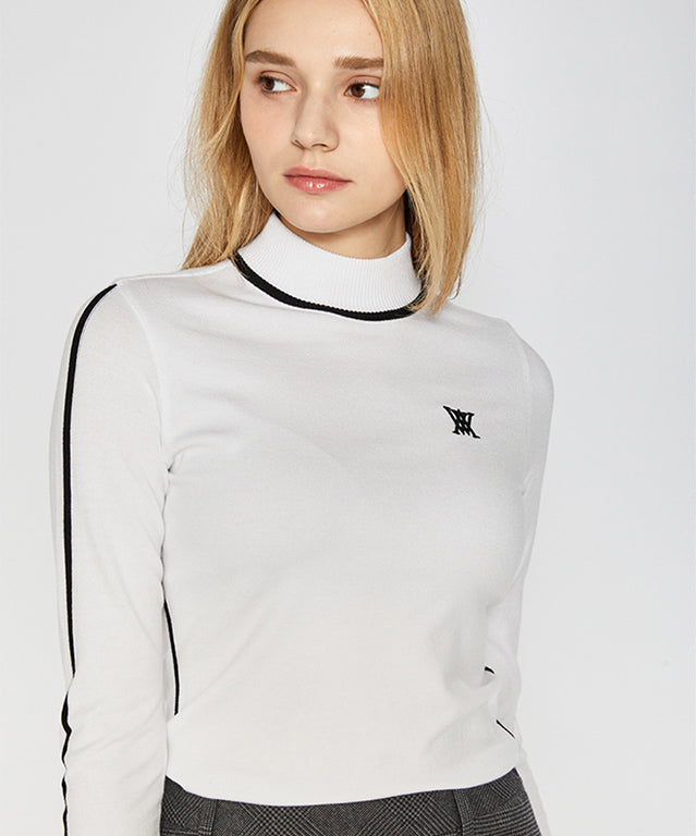 Women's High Neck Sweater - White