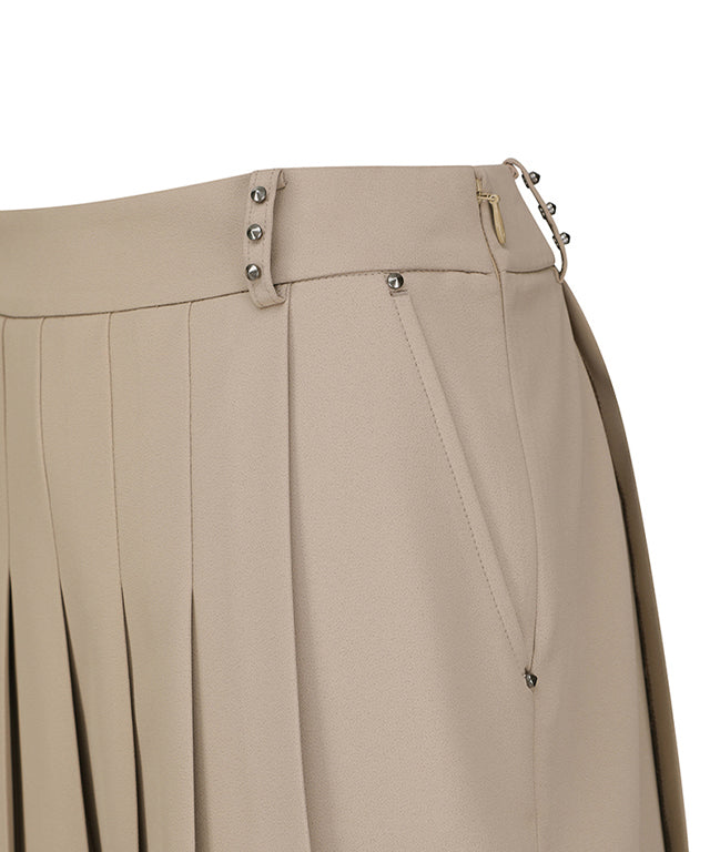 Women's Pleats Half H/PT - Beige