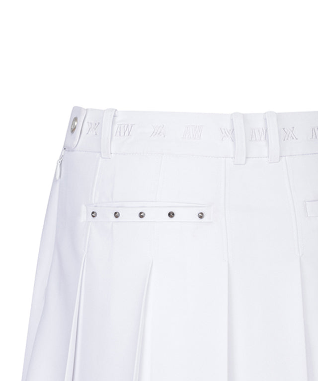 Women's Logo Band Point Pleats SQ - White