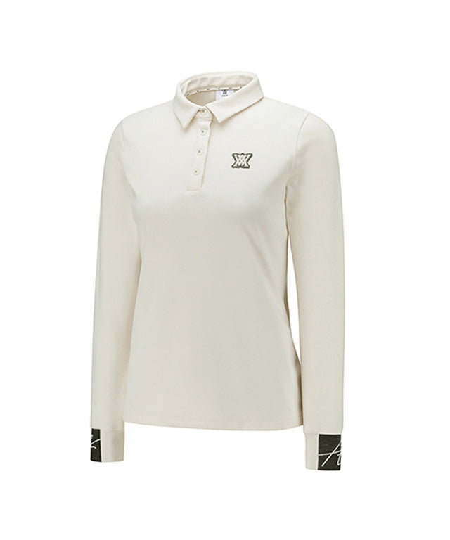 Women's Nap Collar Long T-shirt - Ivory