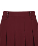Women's Pocket Point Pleats SQ - Wine