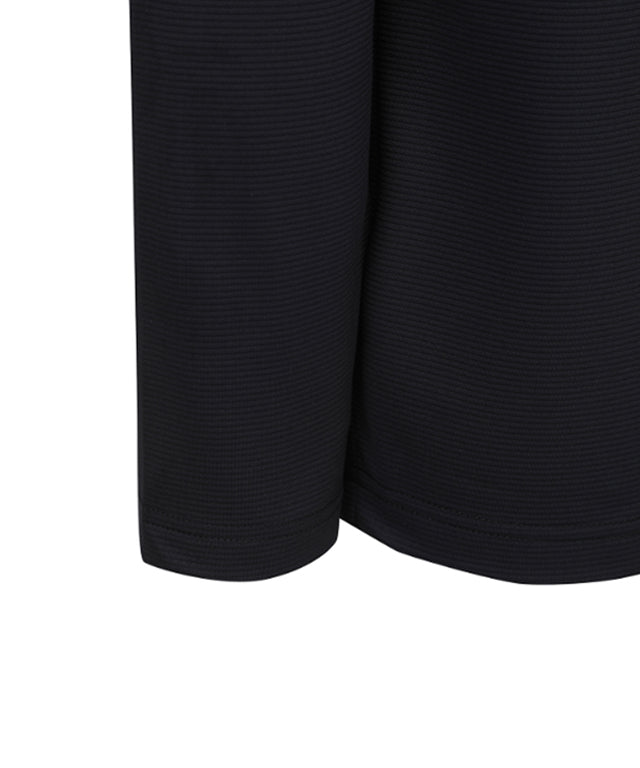 Men's Essential Collared Long T-Shirt - Black