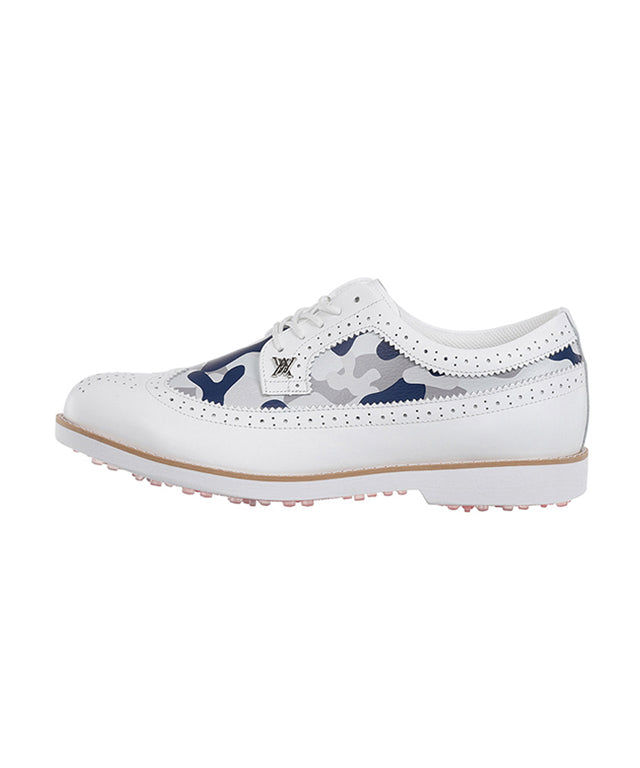 ★ANEW GOLF★ Camo wingtip brogue shoes AGCUWSH01WH AGCUWSH0 Women's Camo Wingtip Brogue Shoes - White – Anew Golf USA