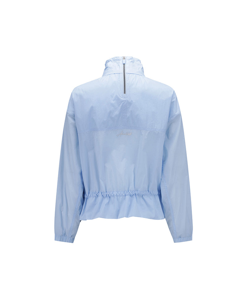Women's High Neck Point Jacket - Sky Blue
