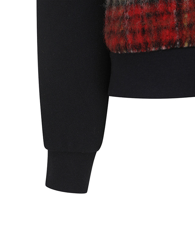 Women's Check Point Sweatshirt - Black