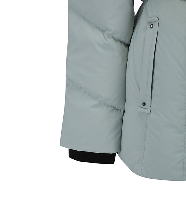 Women's Knit Detachable Medium Length Down JK - Mint