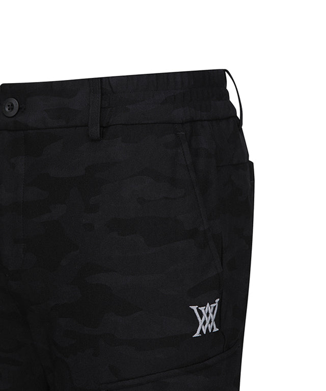 Men's Out  Pocket Camo Jogger Long Pants - Black