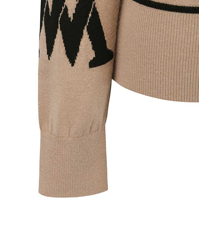 Women's Logo Intarsia Pullover - Beige