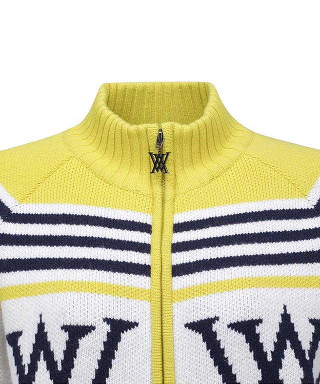Women's Logo Point Cardigan - Mustard