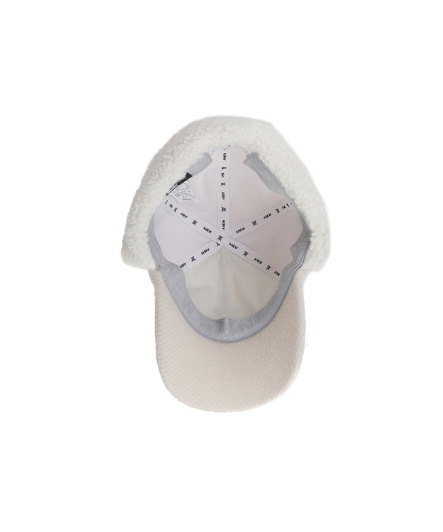 Women's Curly Ball Cap - White