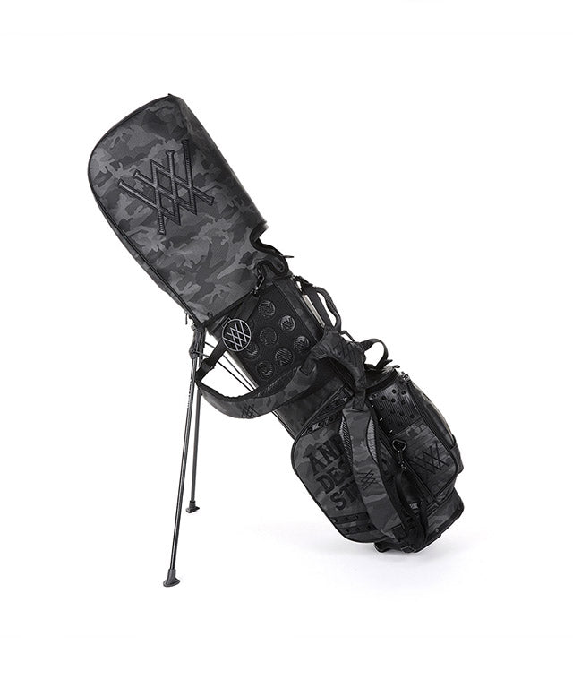Dark Camo Stand Bag - Black