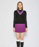 Women's Back Zip Point Long T-Shirt - Black