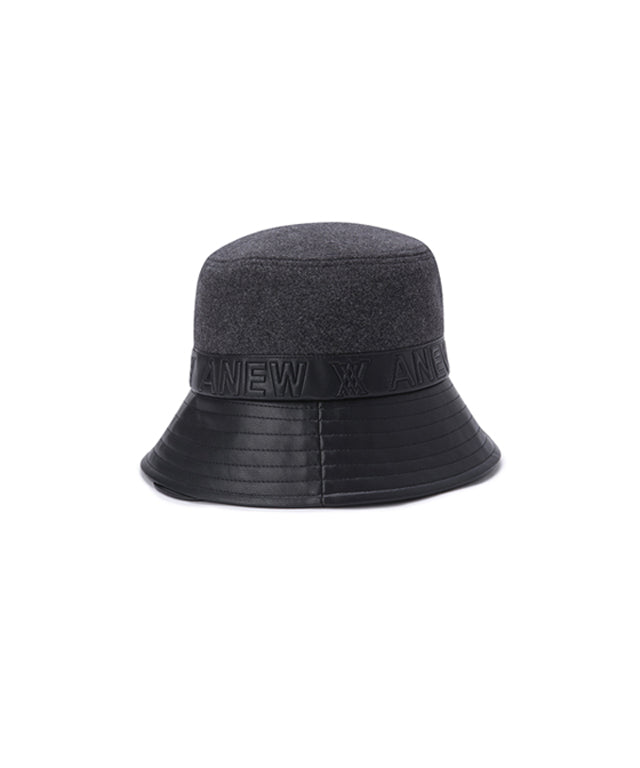 Mixed Wool Bucket Hat - Black