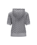 ANEW Golf Women's Terry Check Board Hoodie Short T-Shirt - Gray