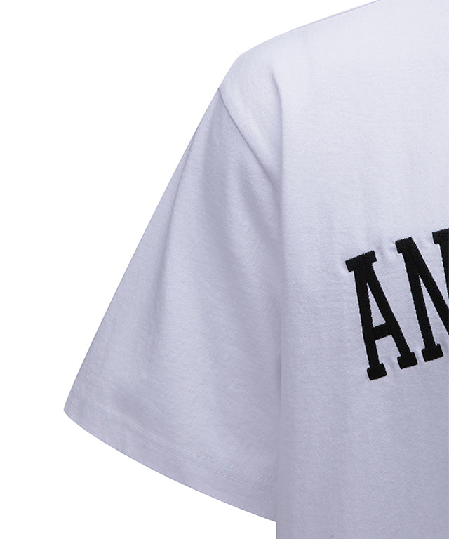 Round Anew Logo Point Short T-shirt - White