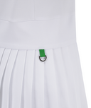 Pleated Skirt Pique Dress - White