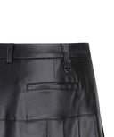 Women's Leather Half Pleats SQ - Black