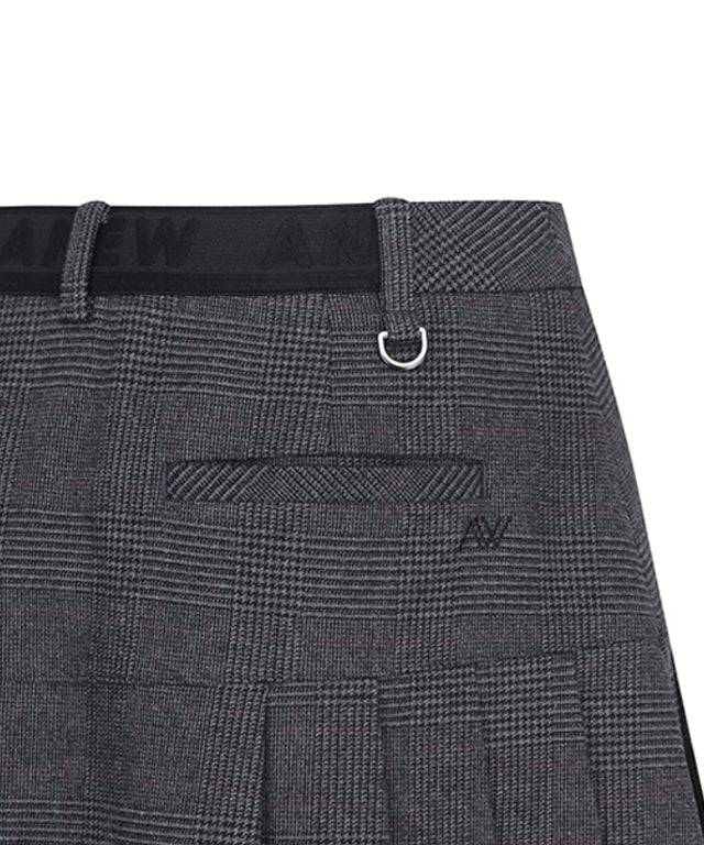 Women's Check Half Pleats SQ - Gray