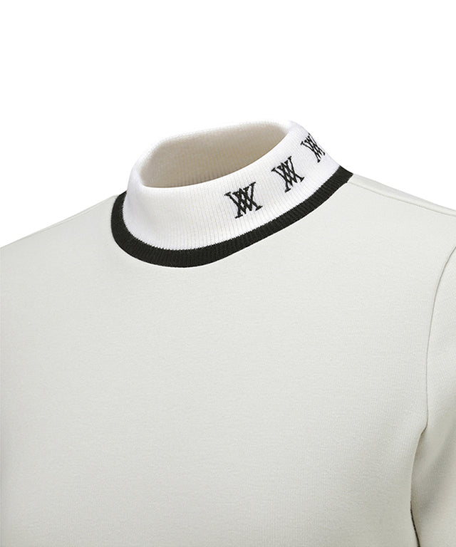 Women's Nap High Neck Long T-shirt - Ivory