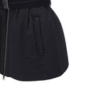Women's Knit Detachable Medium Length Down JK - Black