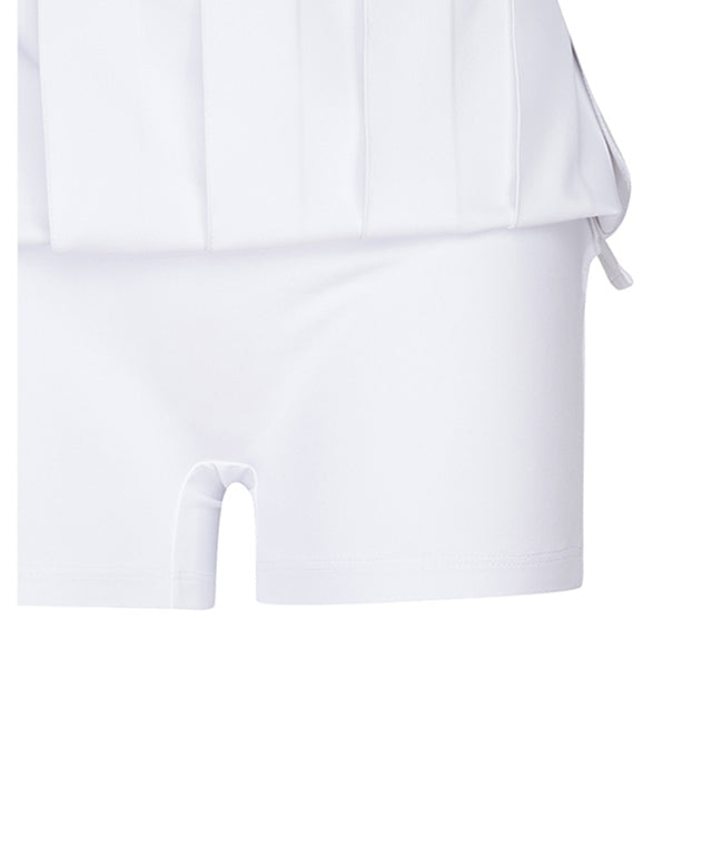 Women's Logo Band Point Pleats SQ - White