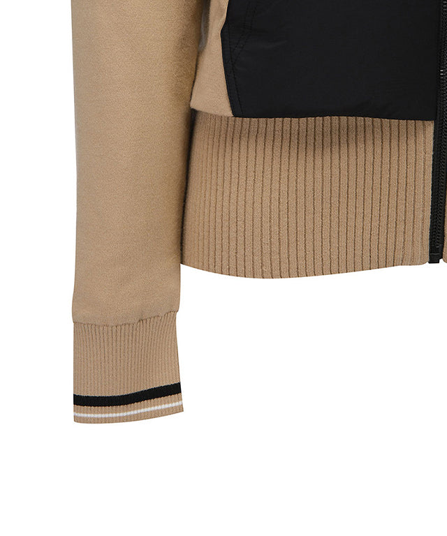 Women's Hybrid Hoodie Jacket - Beige