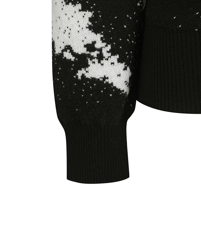 Women's Cashmere Blend High Neck Sweater - Black