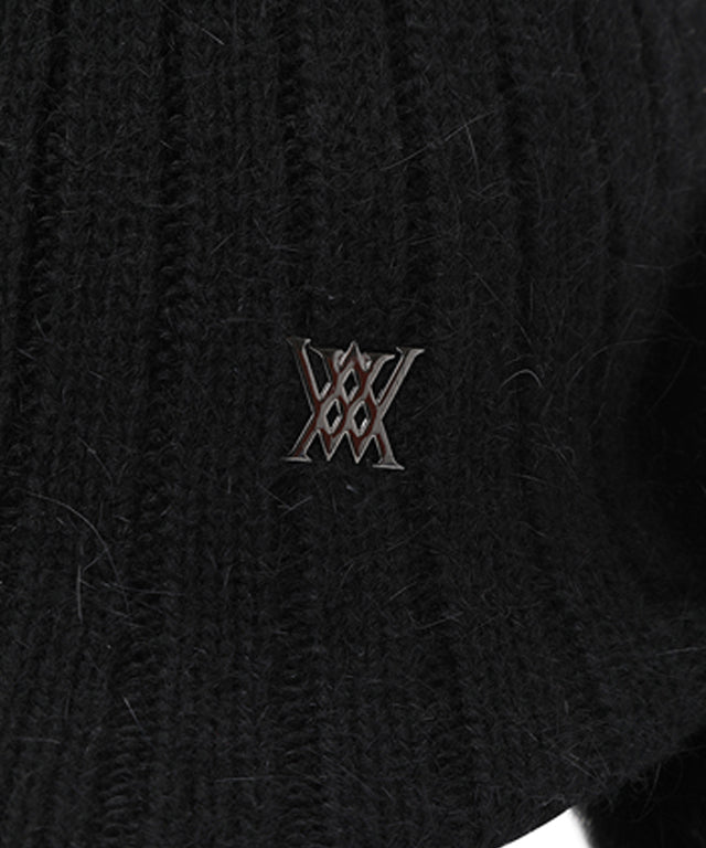 Women's Angora Knit Cap - Black