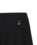 [Legacy Sale]  Women's Buckle Decoration Pleats Skirt - Black