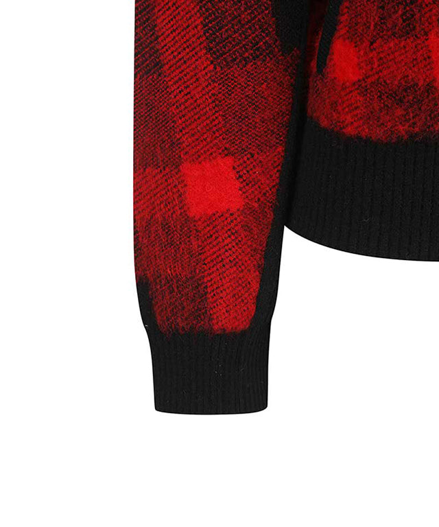 Women's Check Point Cardigan - Red