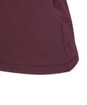 Women's Collar Color Blocked Long T-shirt - Wine
